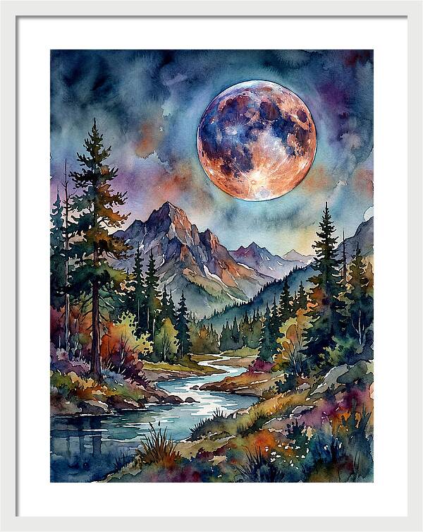 Full Moon Over Mountain Stream