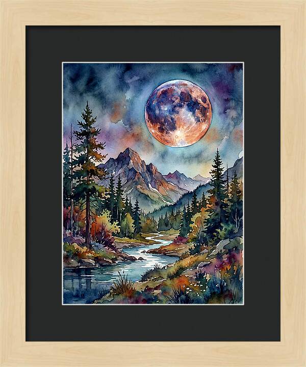 Full Moon Over Mountain Stream