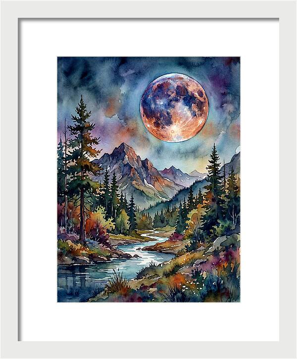 Full Moon Over Mountain Stream