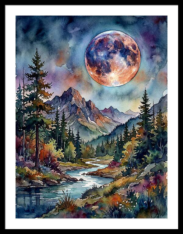 Full Moon Over Mountain Stream