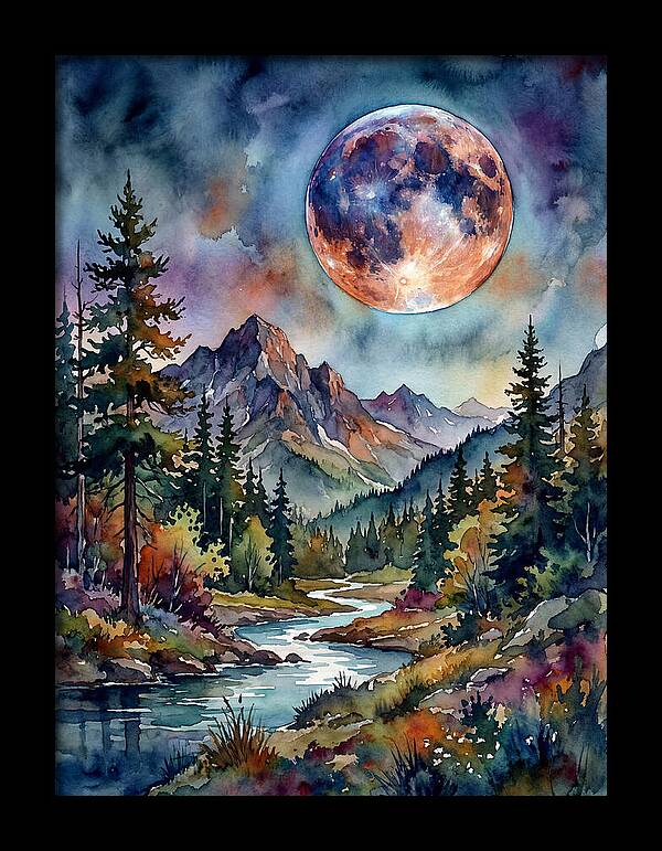 Full Moon Over Mountain Stream