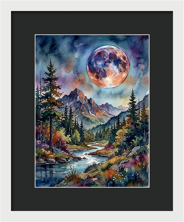 Full Moon Over Mountain Stream