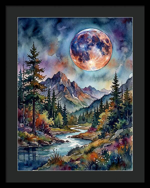 Full Moon Over Mountain Stream