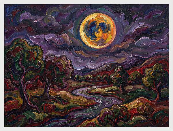 Full Moon Over Serene Landscape