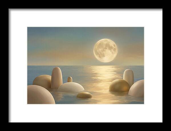 Full Moon Over Tranquil Ocean