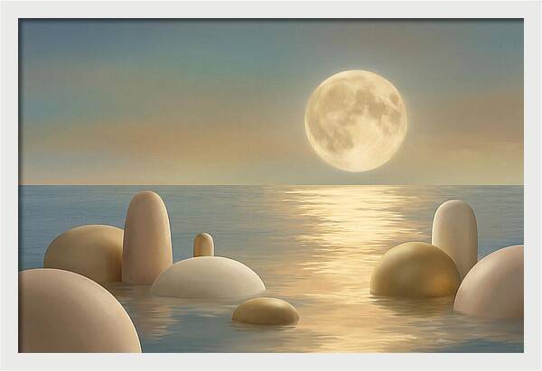 Full Moon Over Tranquil Ocean