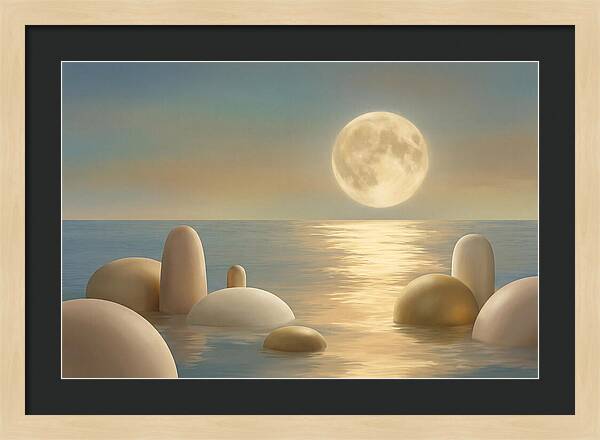 Full Moon Over Tranquil Ocean