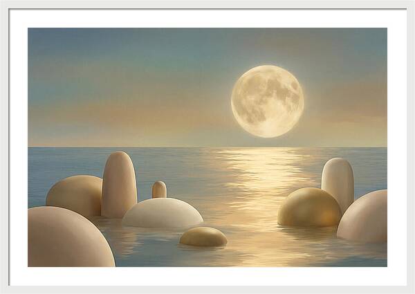 Full Moon Over Tranquil Ocean