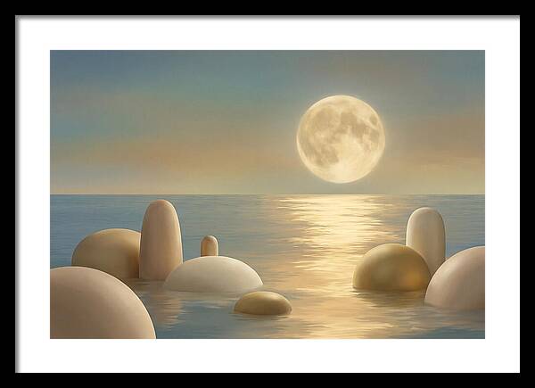 Full Moon Over Tranquil Ocean