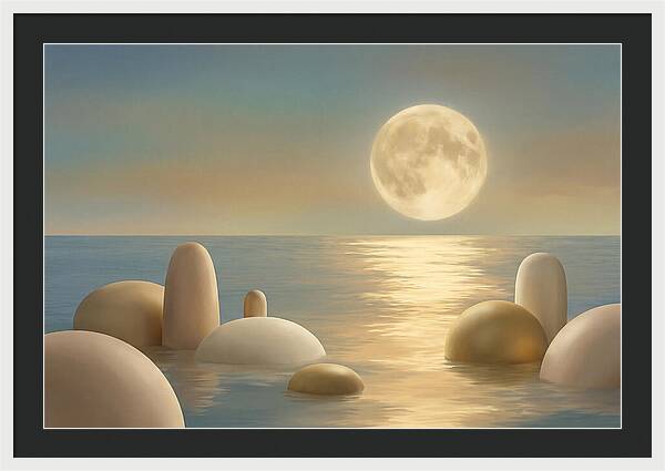 Full Moon Over Tranquil Ocean