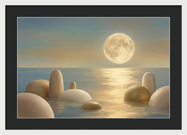 Full Moon Over Tranquil Ocean