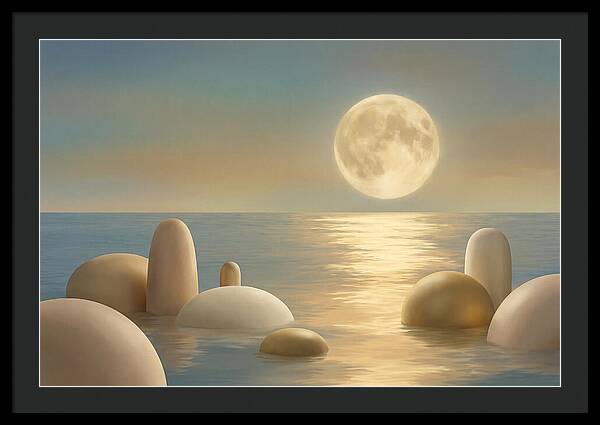 Full Moon Over Tranquil Ocean