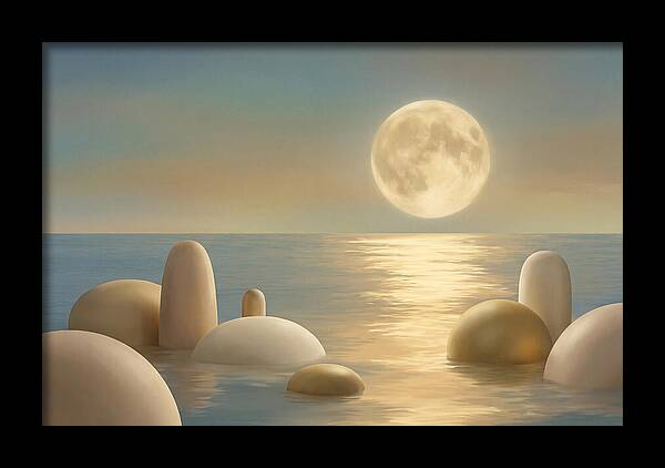 Full Moon Over Tranquil Ocean
