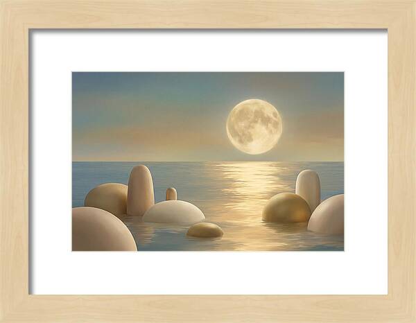 Full Moon Over Tranquil Ocean