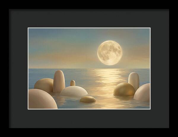 Full Moon Over Tranquil Ocean
