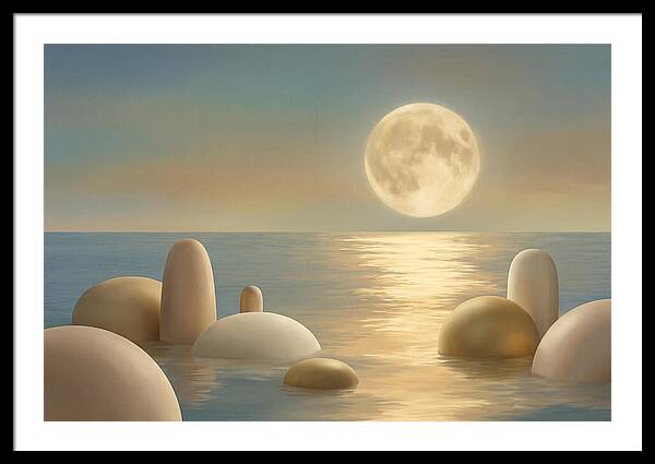 Full Moon Over Tranquil Ocean