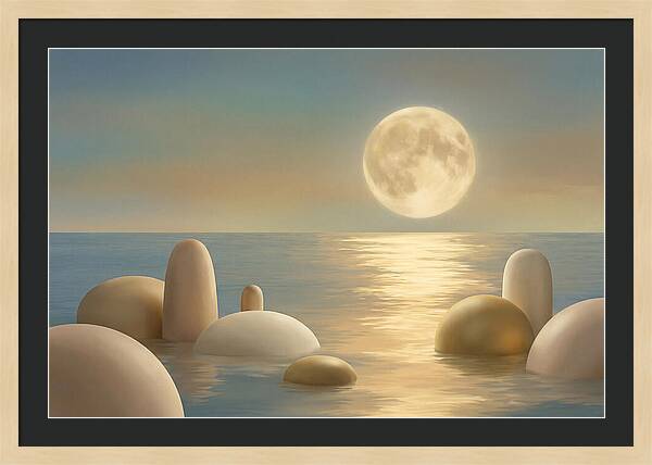 Full Moon Over Tranquil Ocean