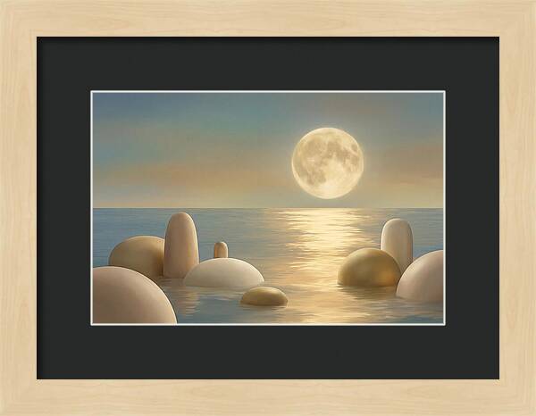 Full Moon Over Tranquil Ocean