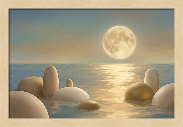 Full Moon Over Tranquil Ocean