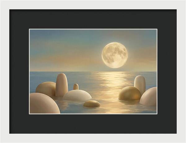 Full Moon Over Tranquil Ocean
