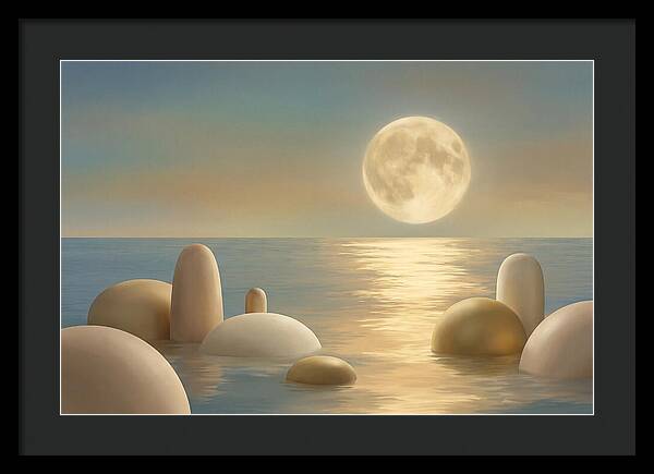 Full Moon Over Tranquil Ocean
