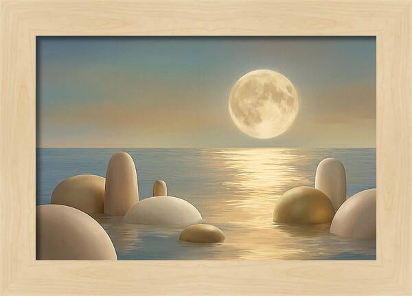 Full Moon Over Tranquil Ocean