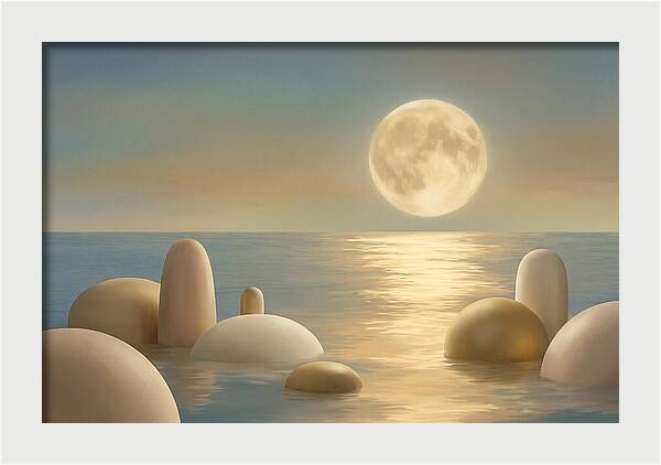 Full Moon Over Tranquil Ocean