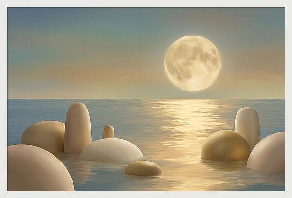 Full Moon Over Tranquil Ocean