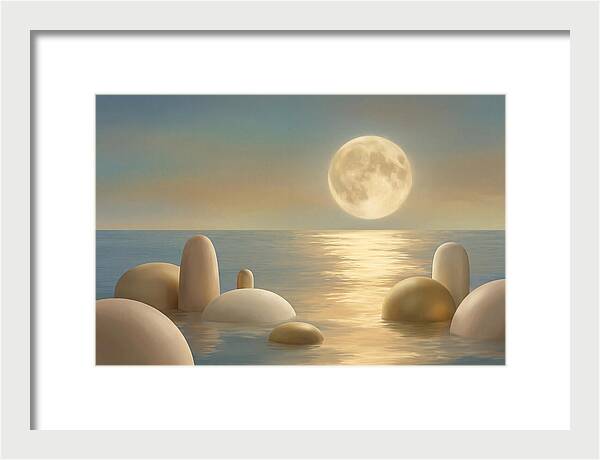 Full Moon Over Tranquil Ocean