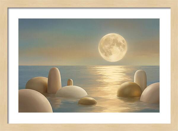 Full Moon Over Tranquil Ocean