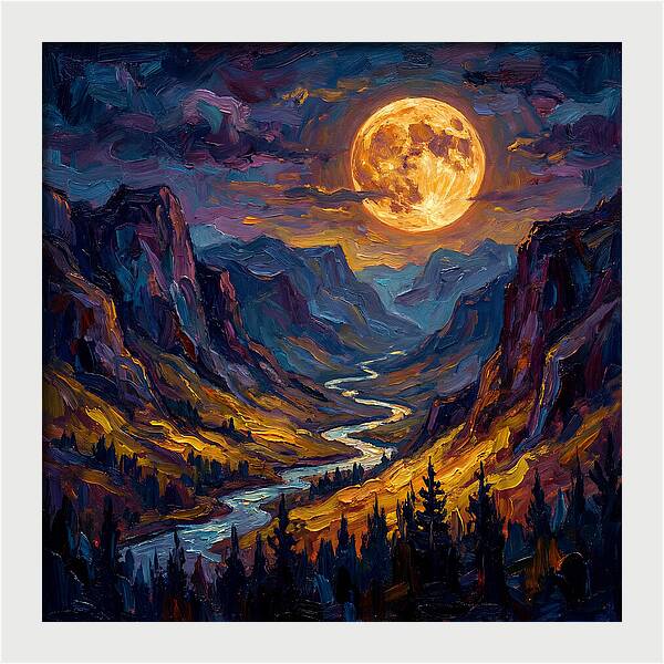 Full Moon Over Valley
