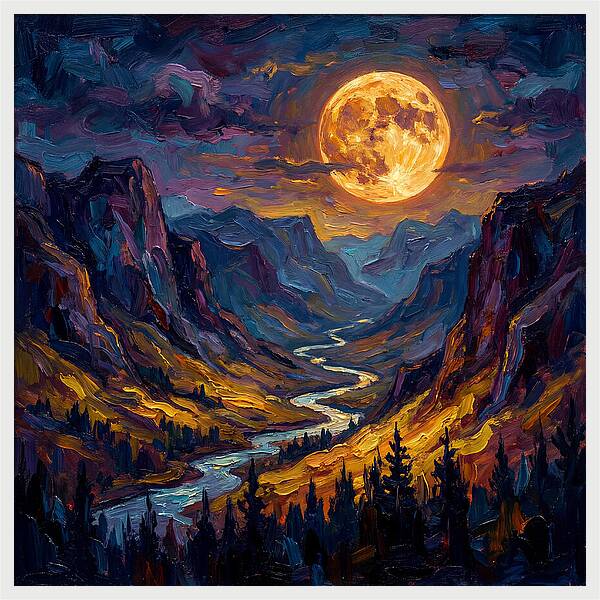 Full Moon Over Valley