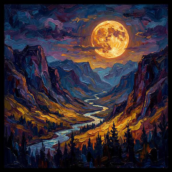 Full Moon Over Valley