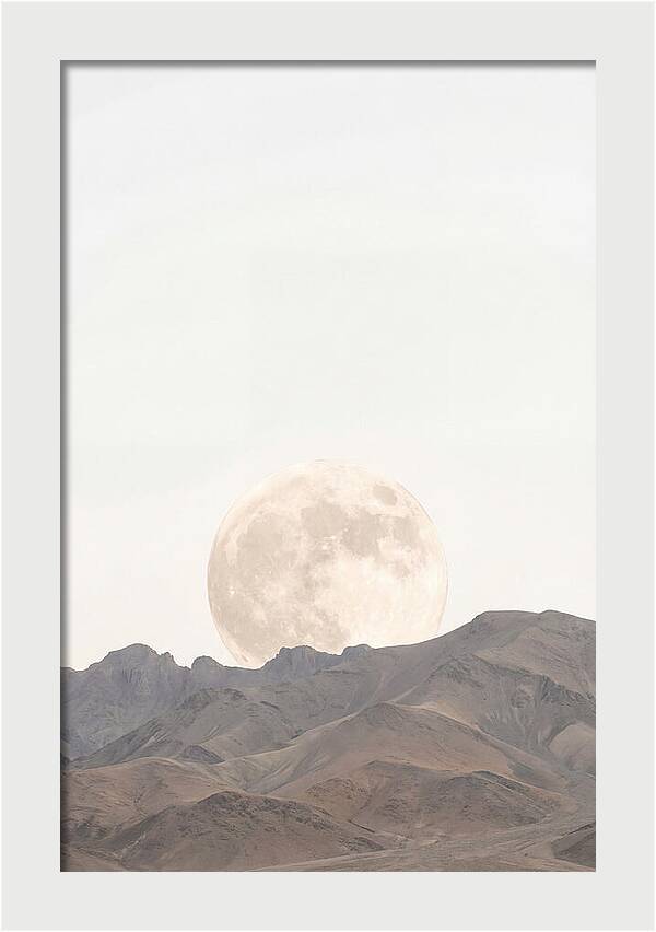 Full Moon Rising Over Mountains