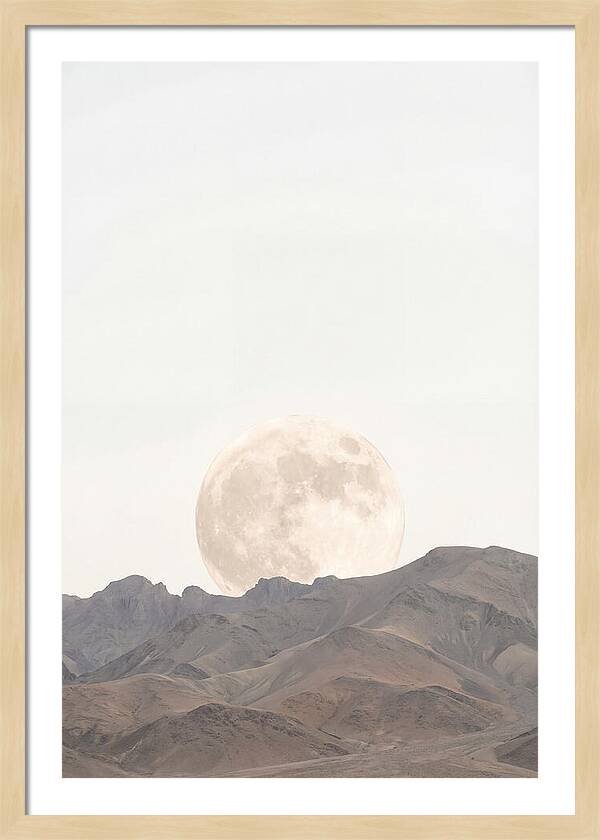 Full Moon Rising Over Mountains