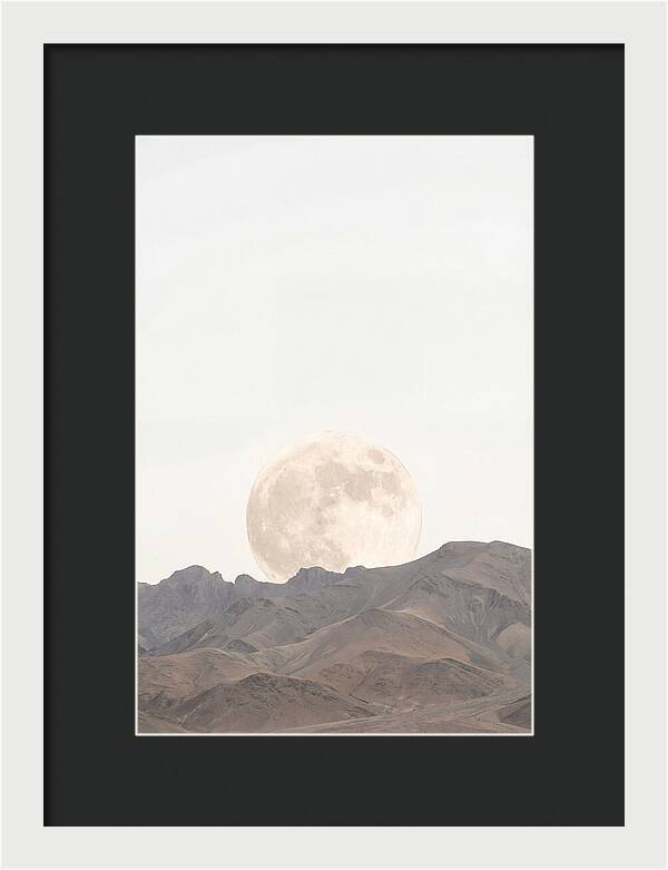 Full Moon Rising Over Mountains
