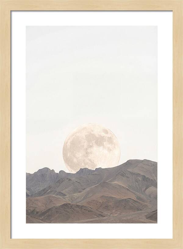 Full Moon Rising Over Mountains