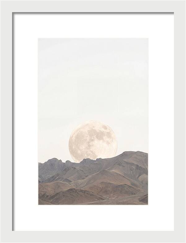 Full Moon Rising Over Mountains