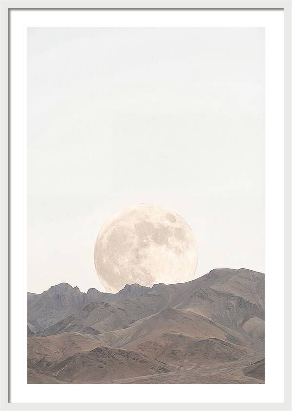 Full Moon Rising Over Mountains