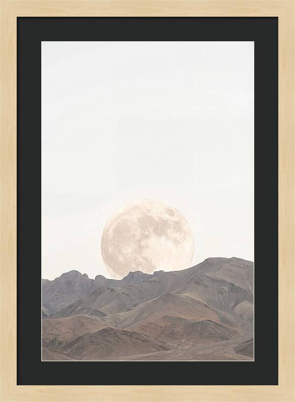 Full Moon Rising Over Mountains