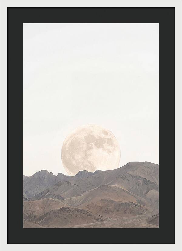 Full Moon Rising Over Mountains