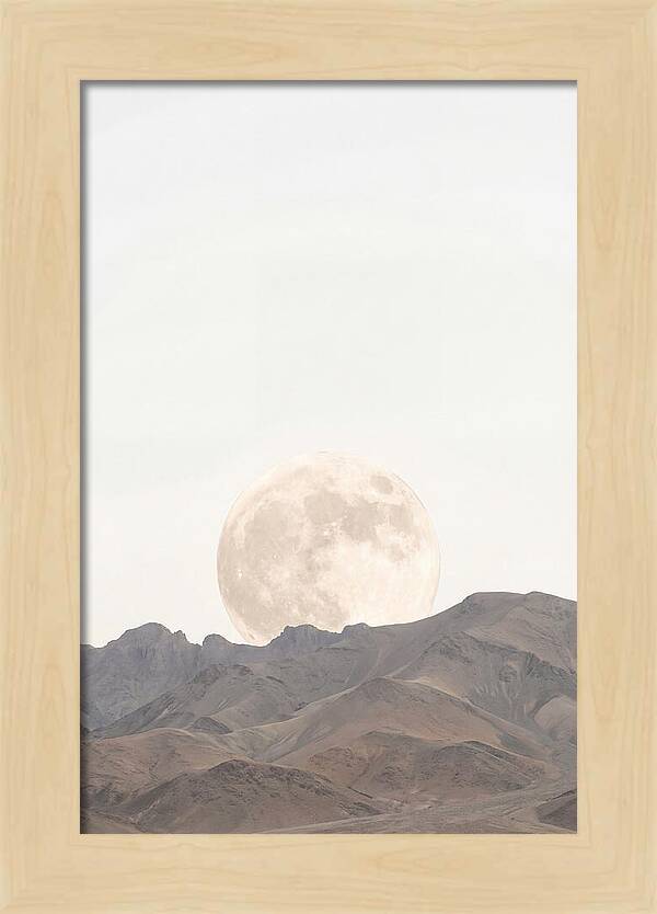 Full Moon Rising Over Mountains