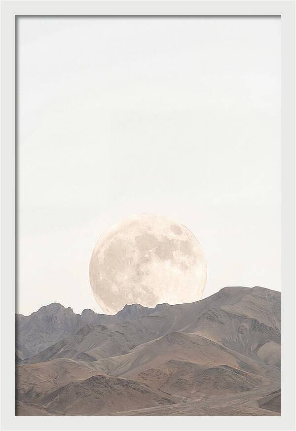 Full Moon Rising Over Mountains