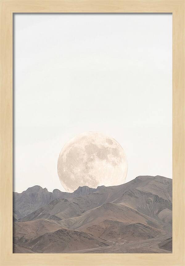Full Moon Rising Over Mountains