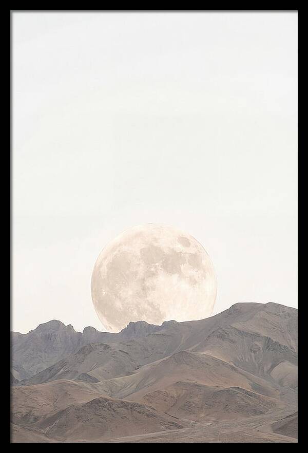 Full Moon Rising Over Mountains
