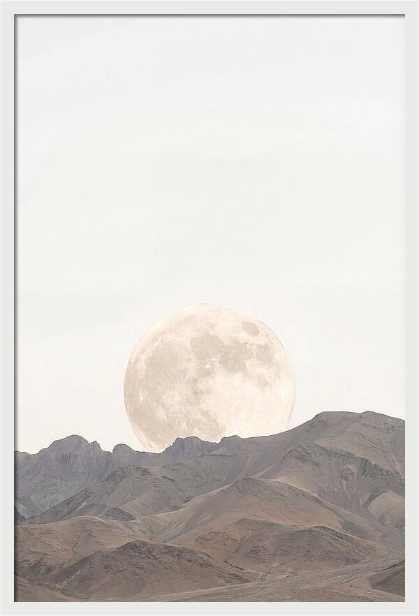Full Moon Rising Over Mountains