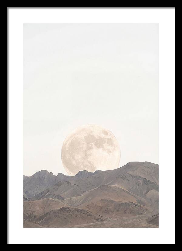 Full Moon Rising Over Mountains
