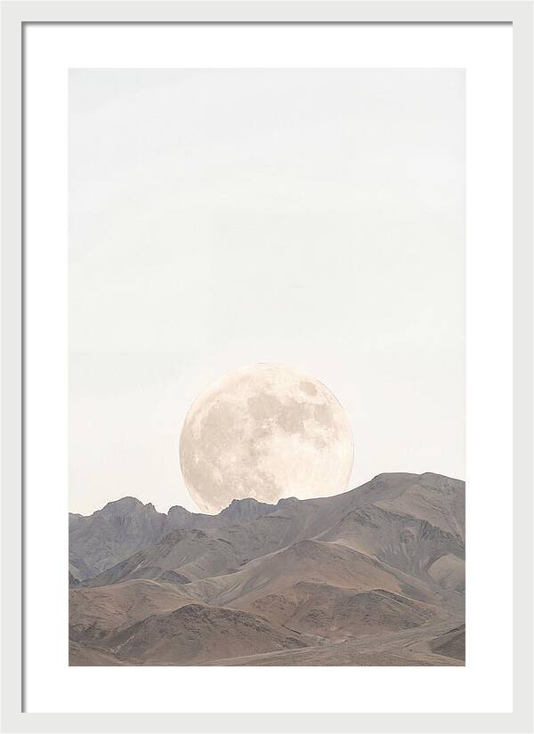 Full Moon Rising Over Mountains
