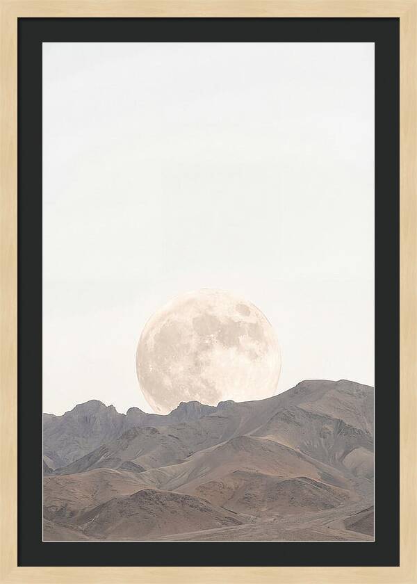 Full Moon Rising Over Mountains