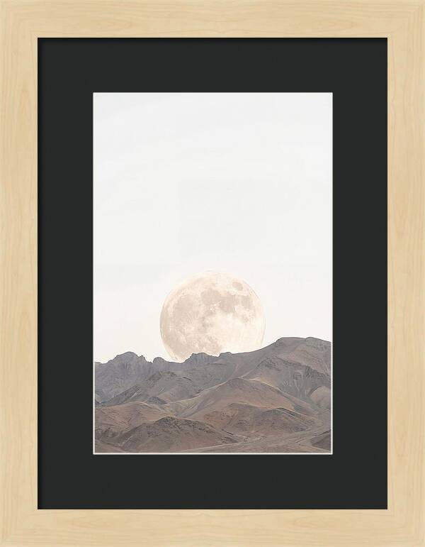Full Moon Rising Over Mountains